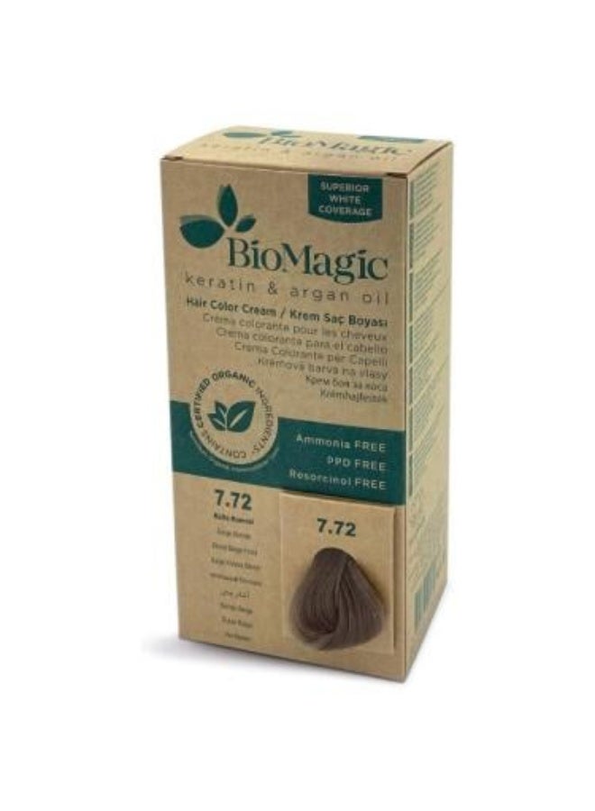 Ammonia-Free Hair Color Cream with Keratin and Argan Oil 66.07 Chocolate Brown